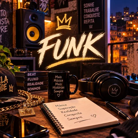 Capa da amostra de estilo funk: arte urbana vibrante com luzes de baile
